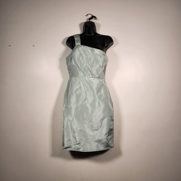 J. CREW Lucienne Bridesmaid Dress Gown Womens 6 Dusty Shale Green One Shoulder - Picture 1 of 11
